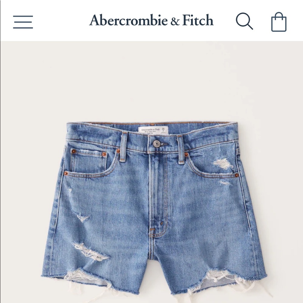 Abercrombie high rise 4 inch mom shorts